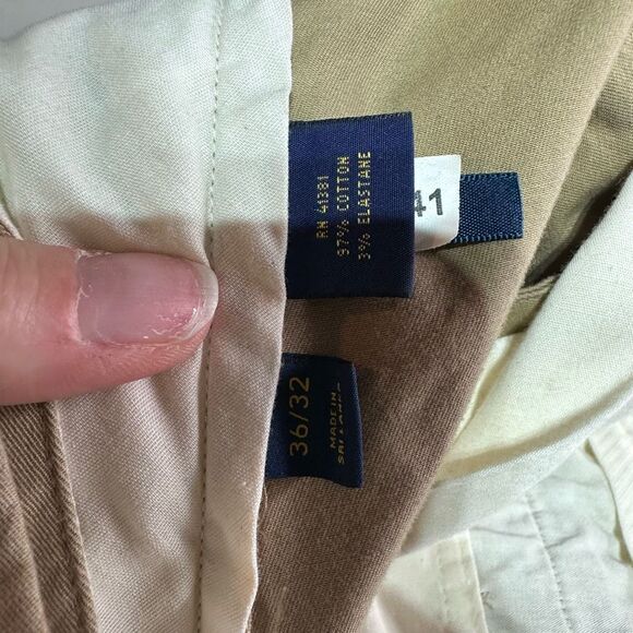 Ralph Lauren Men’s Stretch Classic Fit Chino Flat Front Tan Pants Size 36 x 32 - Picture 5 of 9
